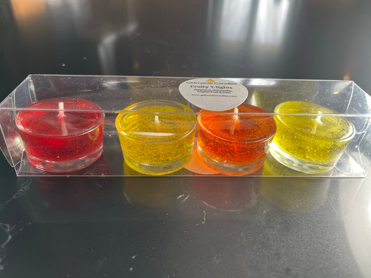 Fruity coloured Tea Lights (pack of 4) - minimum order of 3 packs